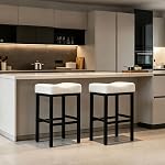 DYHOME Tabourets à barres grises 3,Tabourets modernes de comptoir de hauteur, 26 Tabouret en acier inoxydable pour l'île de Kitchen