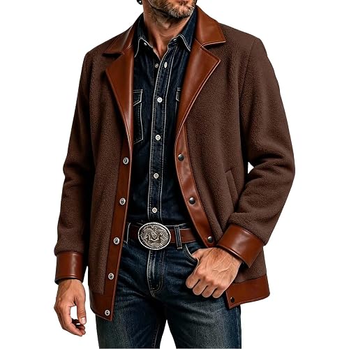 Fall Jacket for Men 2026 Lapel Button Casual Loose Outerwear