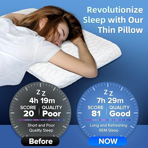 Miniatura 8 de SUPA MODERN Cooling Cervical Pillows Queen Size 2 and Ultra Thin Flat Pillow 3.25