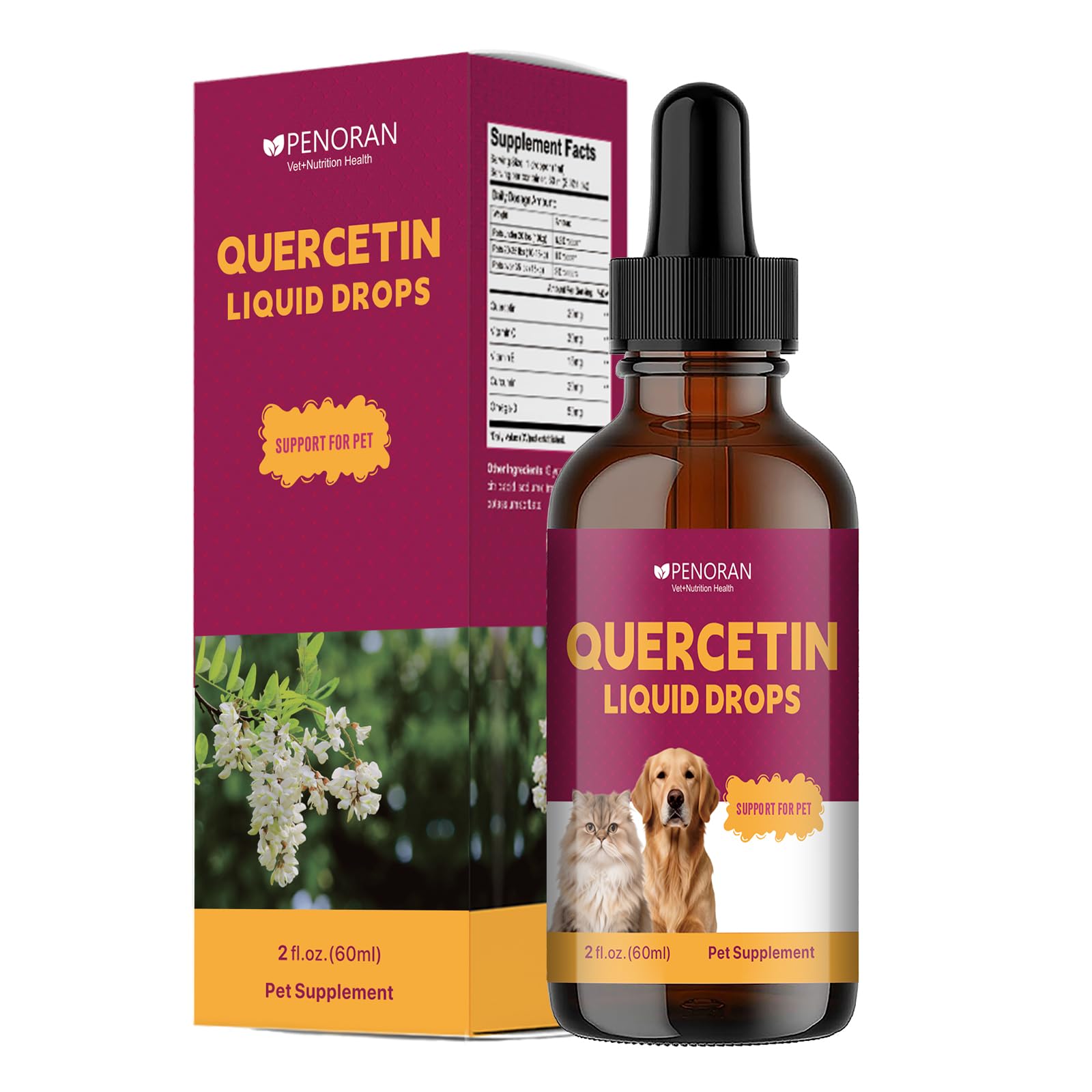 Quercetin For Dogs and Cats, Antihistamine Support, Relief Seasonal Allergy