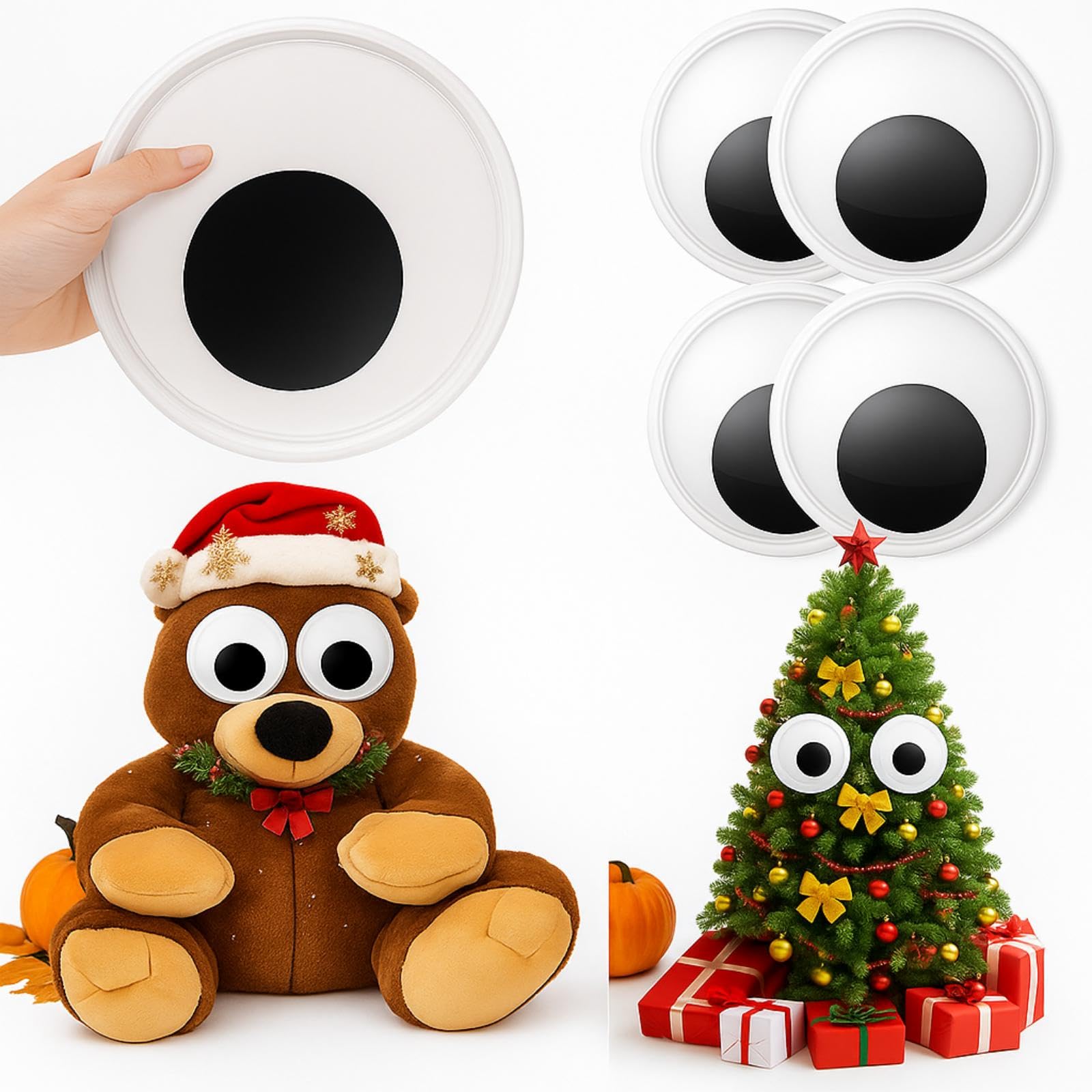 Gejoy 7.5 Inch 4 Pcs Giant Googly Eyes Self Adhesive Large Wiggle Eyes