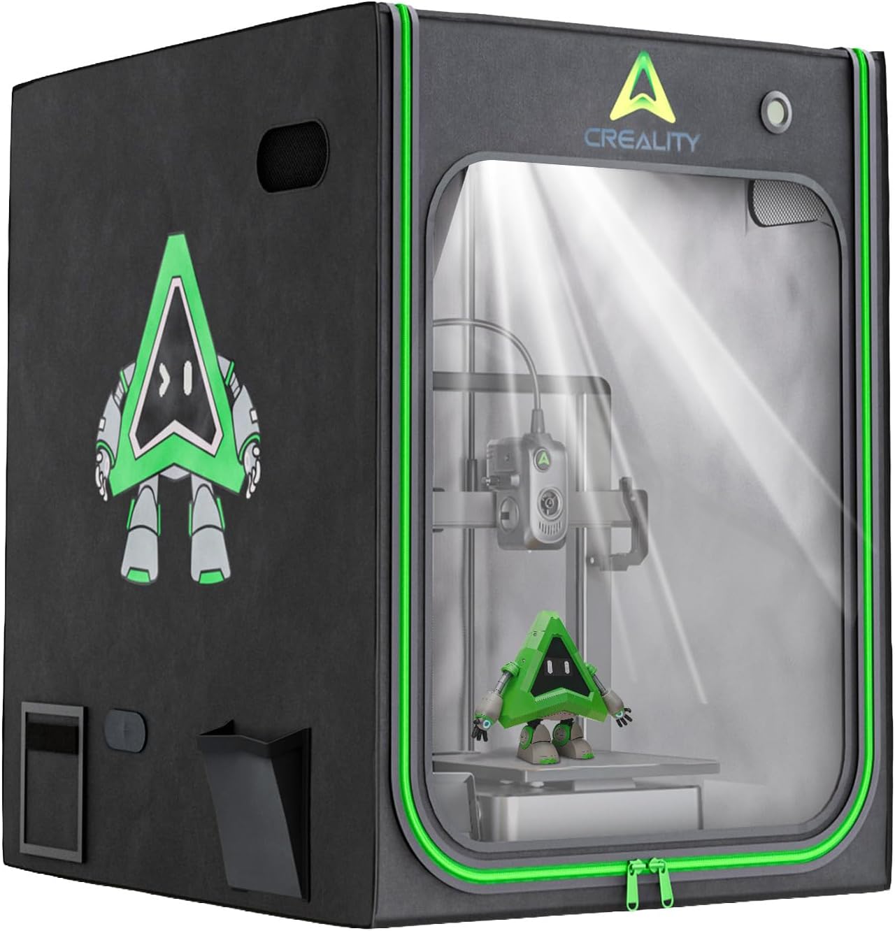 Creality 3D Printer Enclosure with Ventilation & LED Light 27.56"×29.53"×35.43" 3D Printer Cover Fireproof Constant Temperature Dustproof & Noise Reducing for CR-10 Smart Pro/Ender 3 S1 Plus
