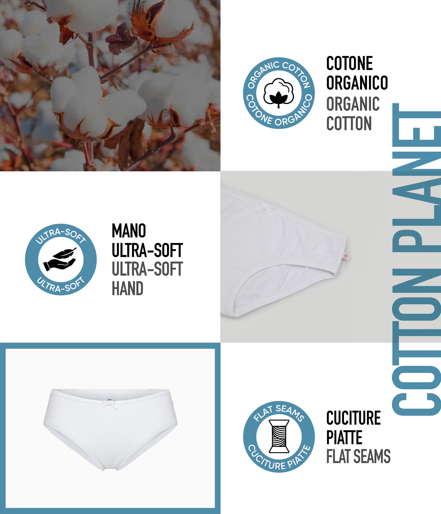 POMPEA Slip Girl Ropa Interior Niñas (Pack de 6)
