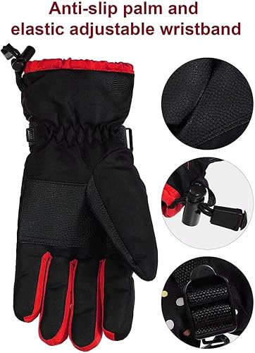Miniatura 6 de Guantes de esquí de invierno para mujer, impermeables, resistentes al viento, guantes de nieve cálidos para actividades al aire libre en clima frío