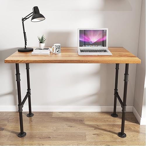 Miniatura 6 de MUZIK Patas de mesa de metal de 38 pulgadas, patas de escritorio pintadas en negro, patas de mesa de altura de barra de tubo industrial, paquete de