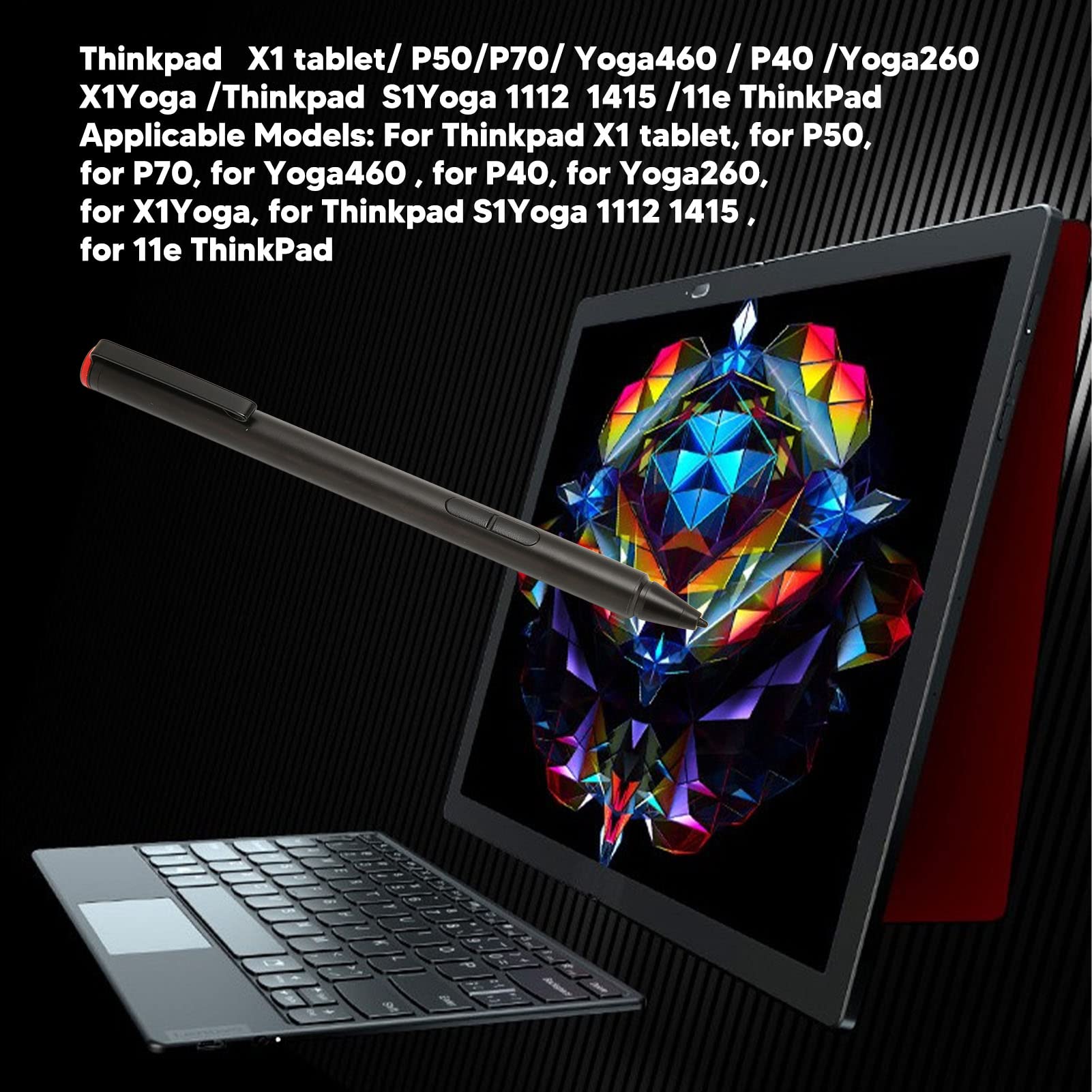 ciciglow Stylus Digital Pen, Level 2048 Stylus Pen Kapazitiver Tablet-Stift für Touchscreen, für Thinkpad Yoga für 530 für 720 für MIIX 510 für MIIX 700 für X1 Yoga für MIIX 720