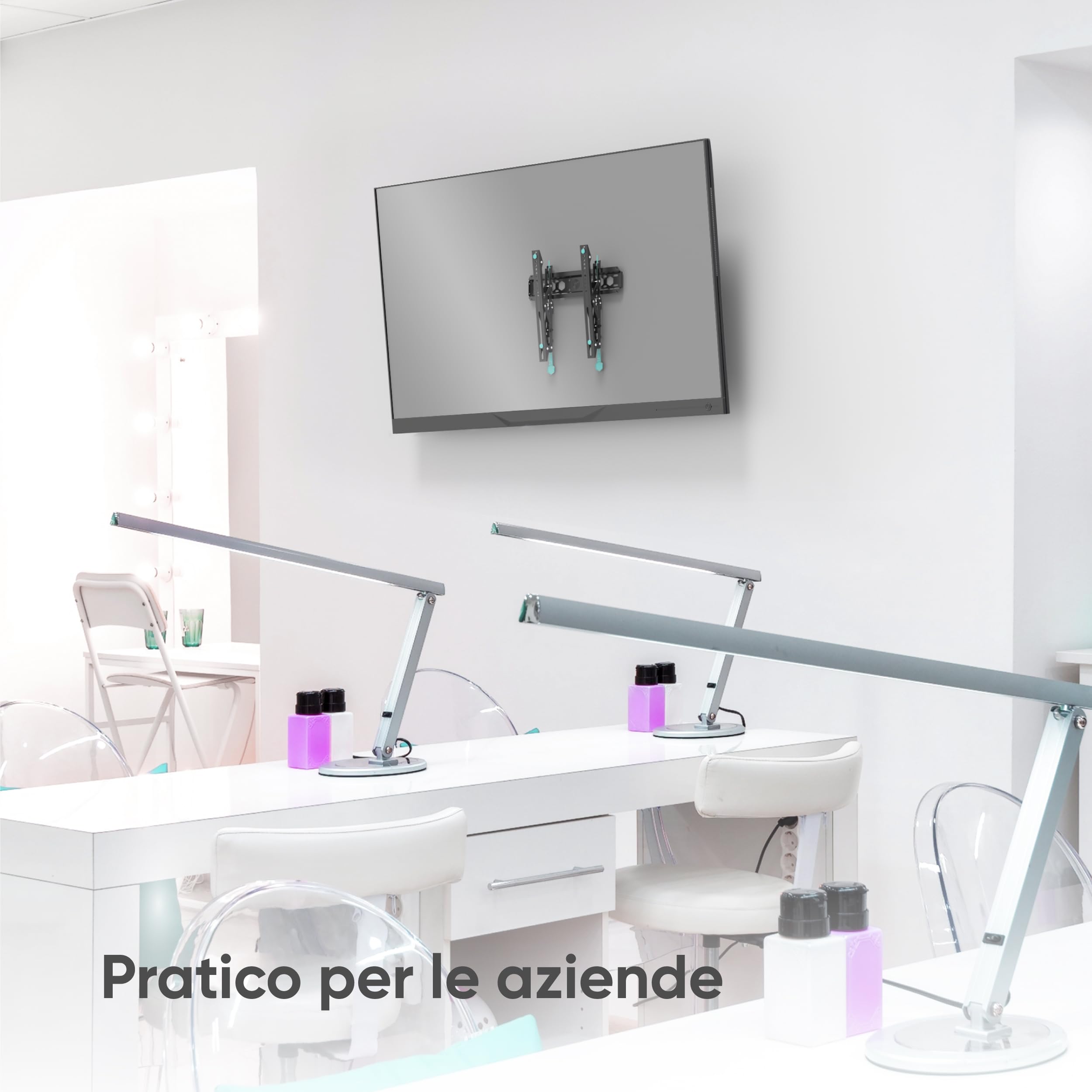 ONKRON Braccio Televisore da 32 a 70 pollici - Sostegno TV Muro Universale con Peso fino a 60 kg - Supporto Televisore a Parete con VESA 75x75-400x400 mm/Staffa per TV Inclinabile TM5-B Nero