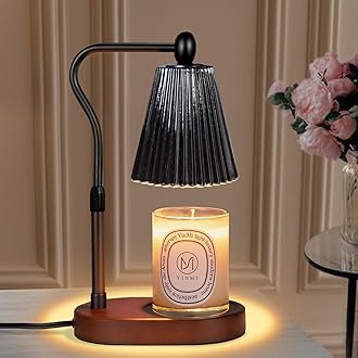Candle Warmer Lamp, Candle Lamp Warmer with Timer Dimmer Adjustable Height, Electric Wax Warmer Vintage Home Decor, Gifts for Mom, Candle Melter Light for Scented Jar Candles, Black