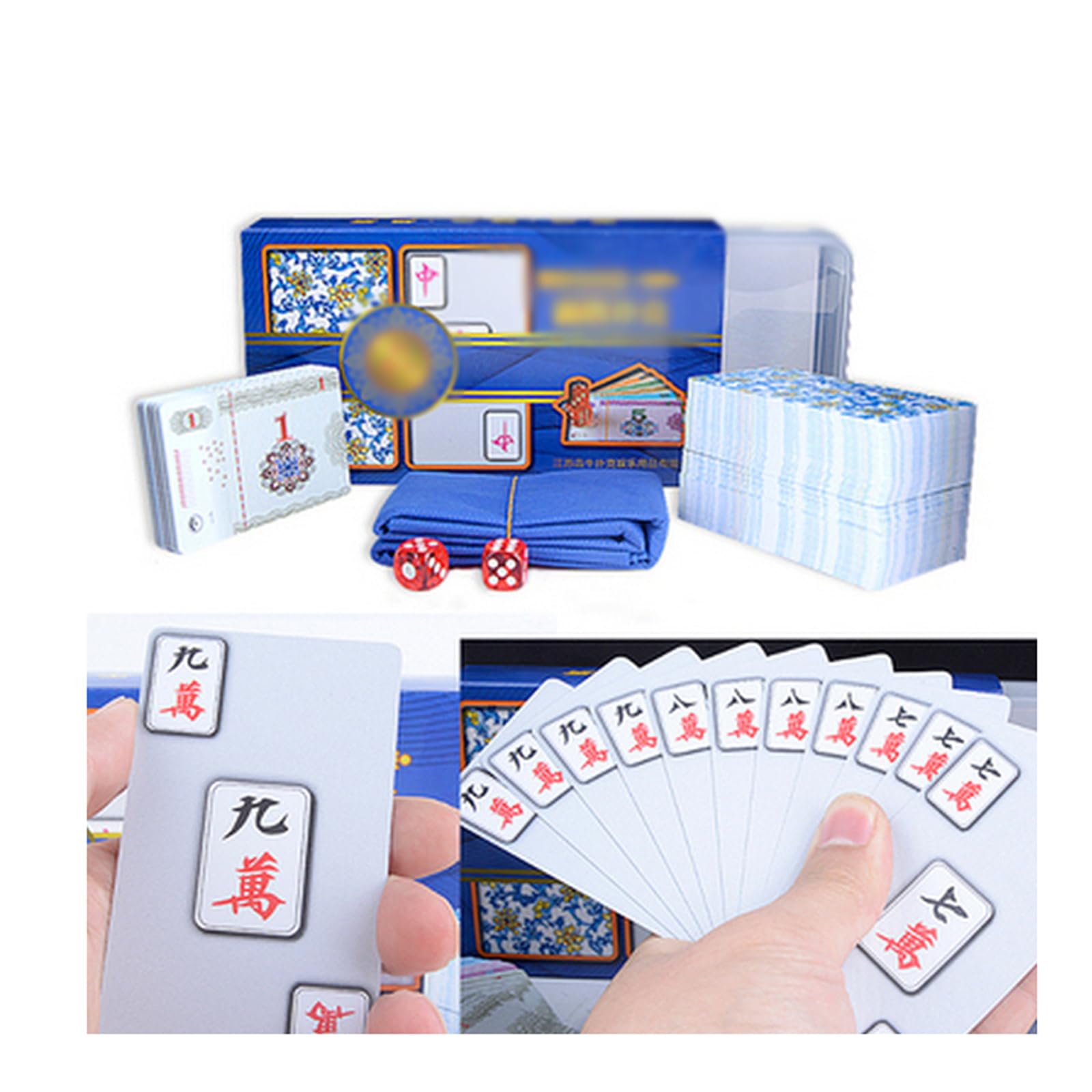 Crystal Mahjong Tiles Plastic Mahjong Cards Travel Cards Game Creative Mahjong Crystal Tiles Portable Mahjong for Parties