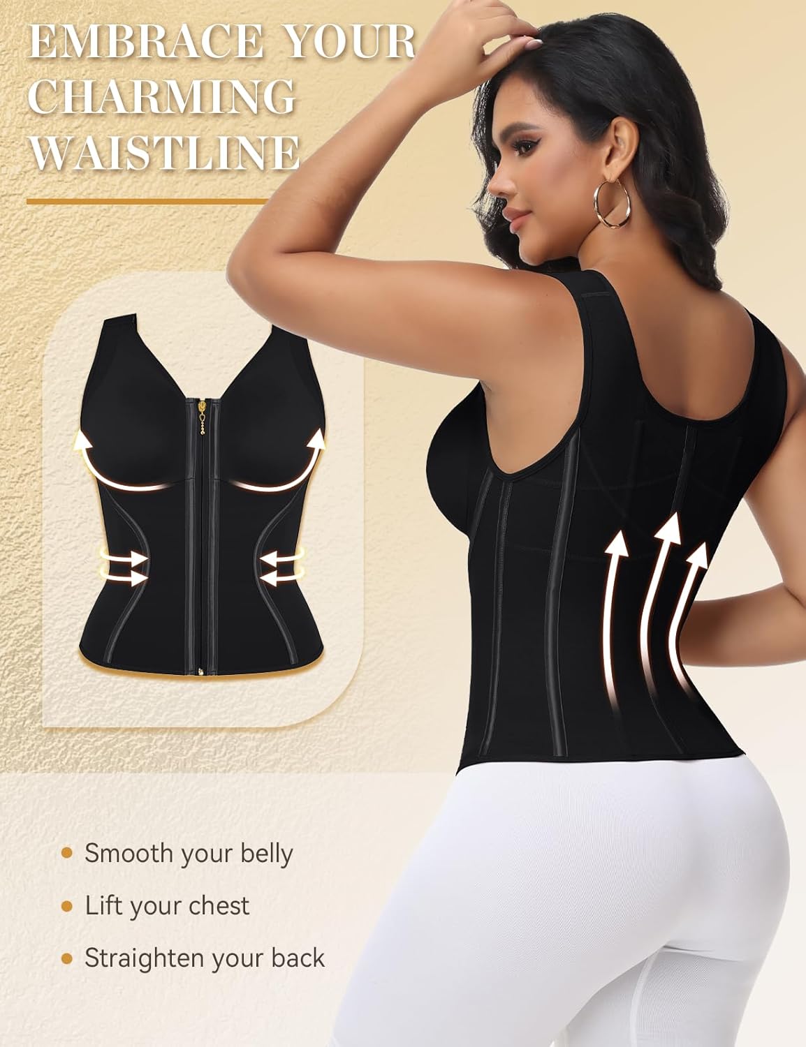 SHAPSHE Waist Trainer Corset for Women Tummy Control Workout Sport Girdle Hourglass Cincher Body Shaper Postpartum with Bra - Image 2