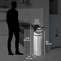 Vista 6 de iTouchless Bote de basura automático con sensor sin contacto de 13 galones, acero inoxidable, con sensor redondo para cocina y oficina