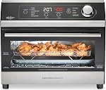 Four à toaster à air numérique Hamilton Beach, noir et acier inoxydable, 1800W, 10 fonctions de cuisson, 4 presets, convient pour une pizza de 12", four de comptoir pour 6 tranches, 31220