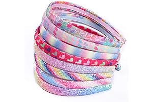 Rainbow Headband for Girls, Set of 8 Adorable Hair Accessories