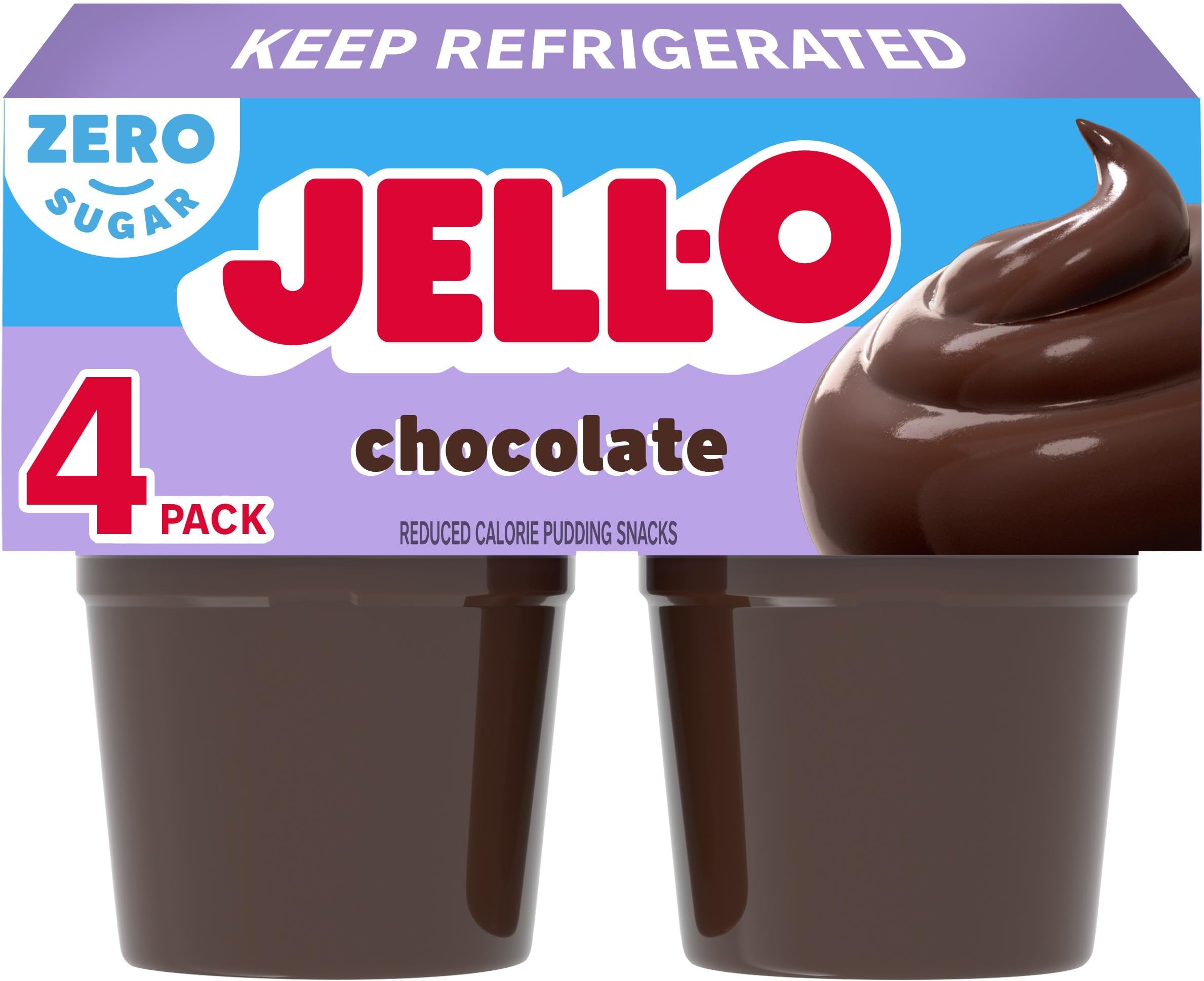 Chocolate Zero Sugar Ready-to-Eat Pudding Snack Cups, 4 ct Cups