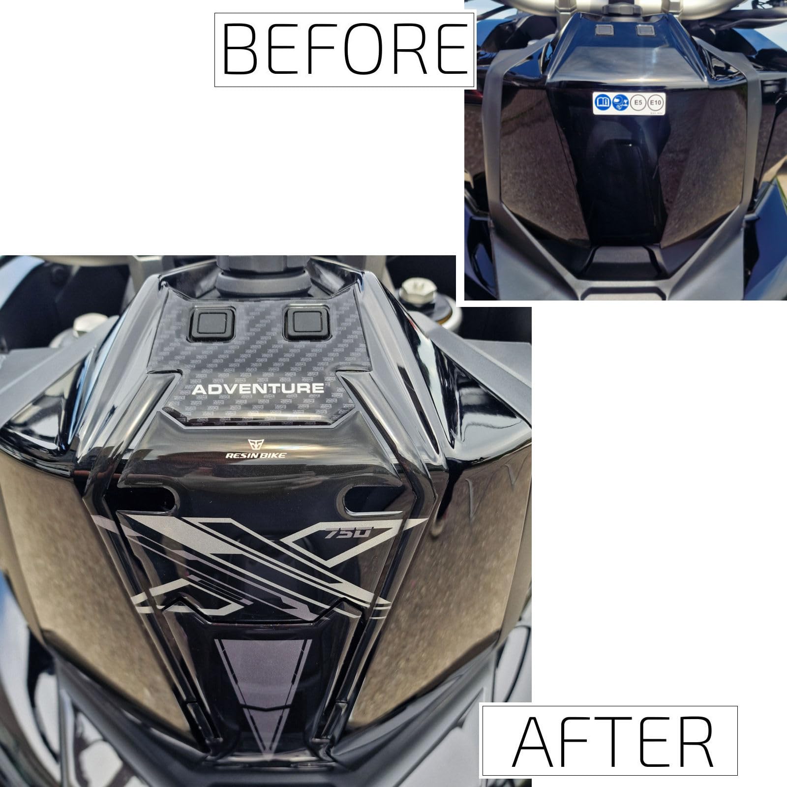 Adesivi Protettivi Resin Bike 3D Per Honda Forza 750 (2021-2025) - Battitacco Made In Italy - 3