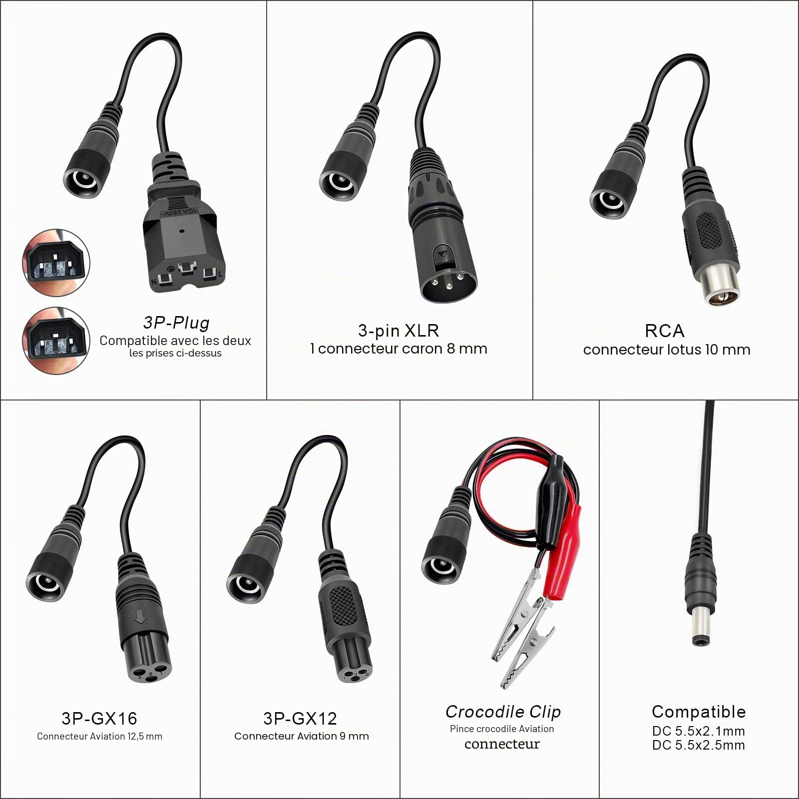 Chargeur de Batterie au Plomb 24V 36V 48V 60V 72V 3A pour Razor E100 Ground Force Kart e-Bike Scooter Kart (ne Convient Pas aux Batteries Lithium-ION)