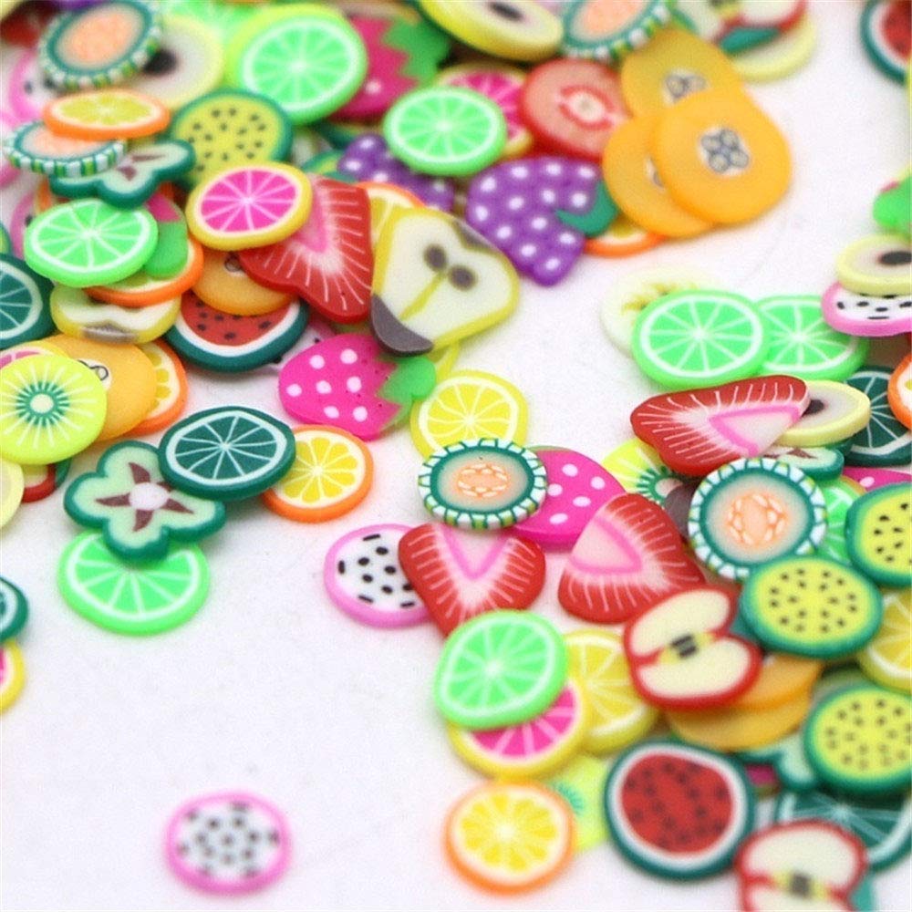 24 boîtes 3D Mignonne Ongles Fruits Tranches, Kalolary Clou de Art Canne de Bâton Tranches pour Polymere Autocollants à Ongles Conseils Décorations