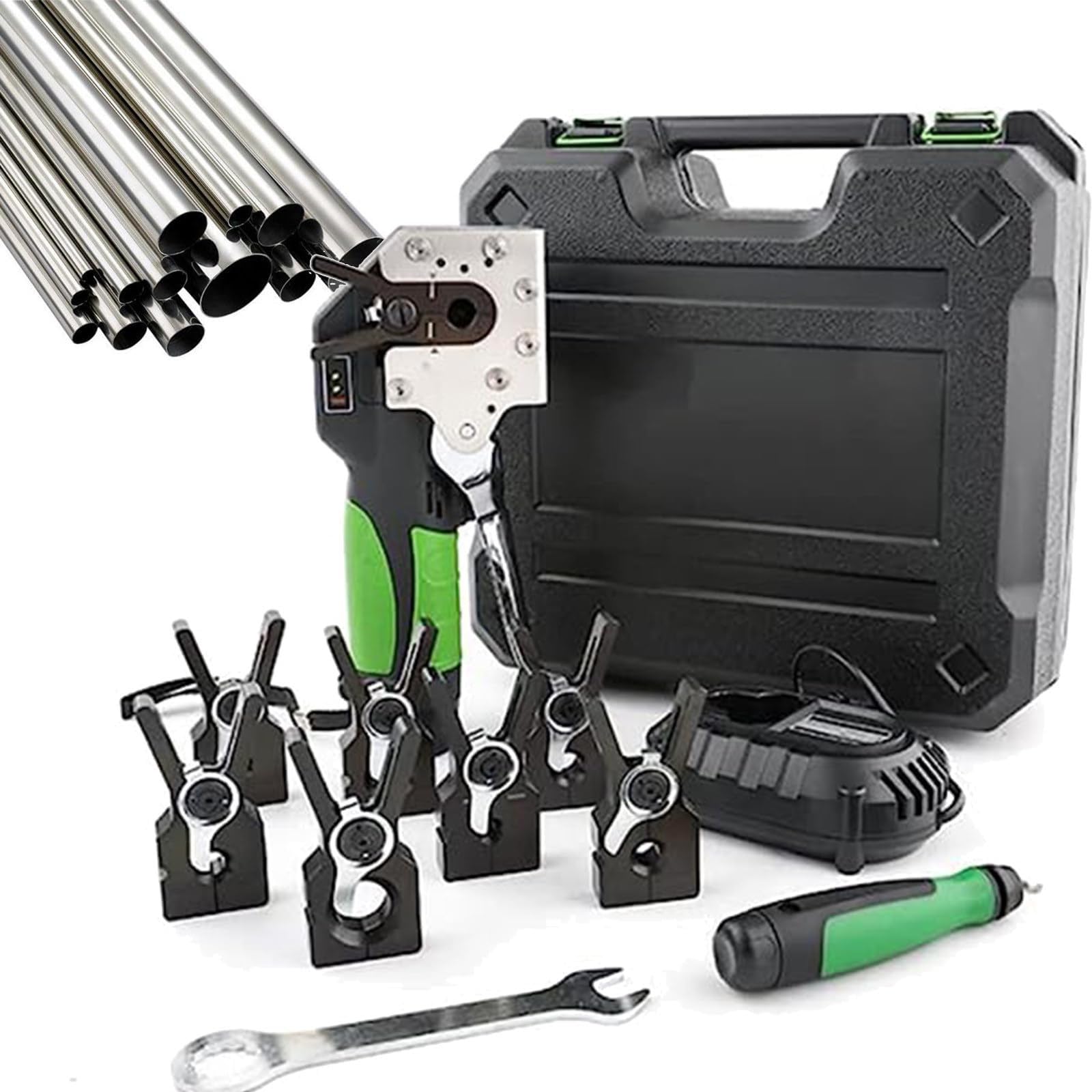 Kit de Abocardador Electrico para Tubo de Cobre 0.25 a 0.75 Pulgadas, Herramienta de Abocardado sin Cable para HVAC y Refrigeracion, Expansor Automatico con Bateria de Litio(E900AM)