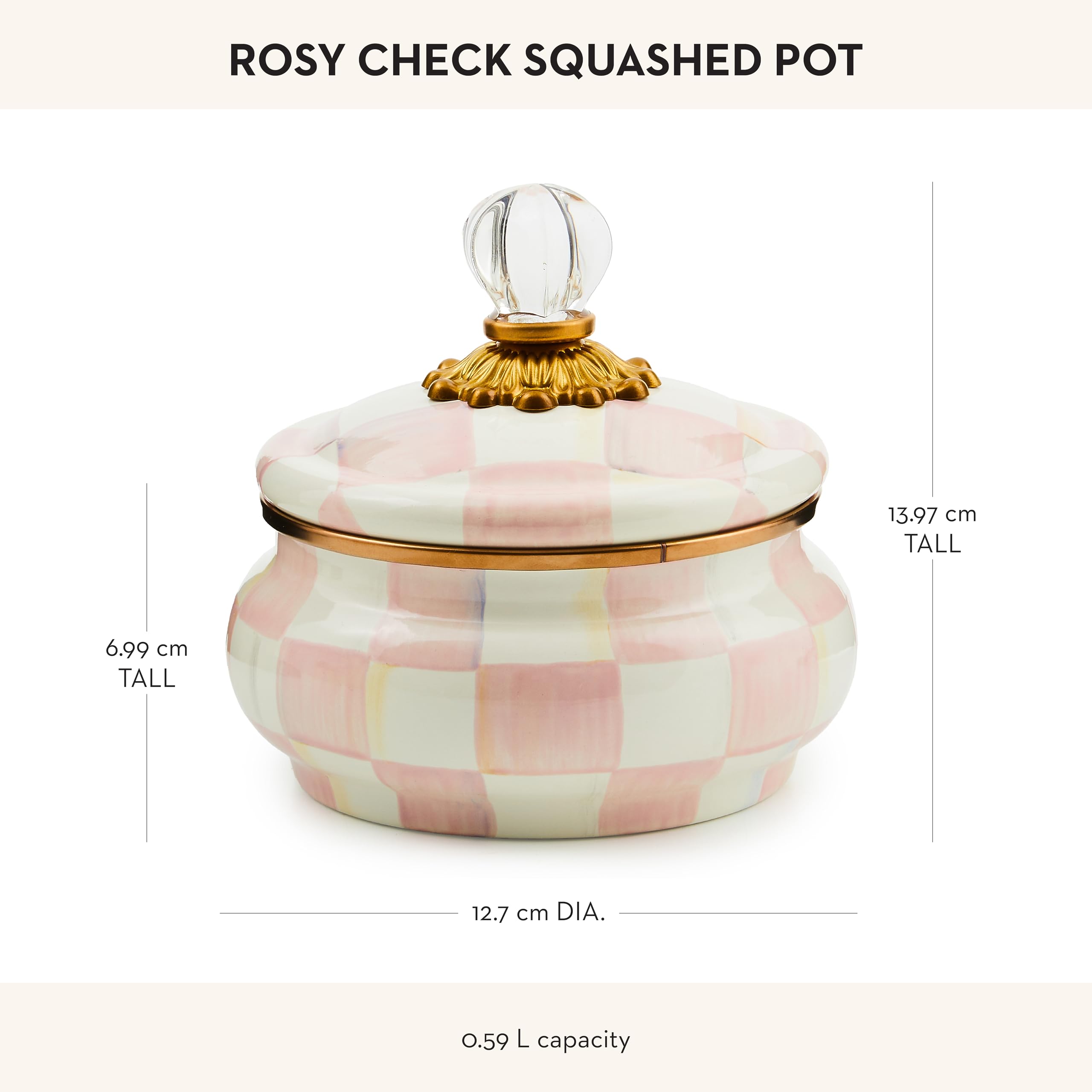 Amazon.com: MACKENZIE-CHILDS Enamel Squashed Pot, Cute Enameled