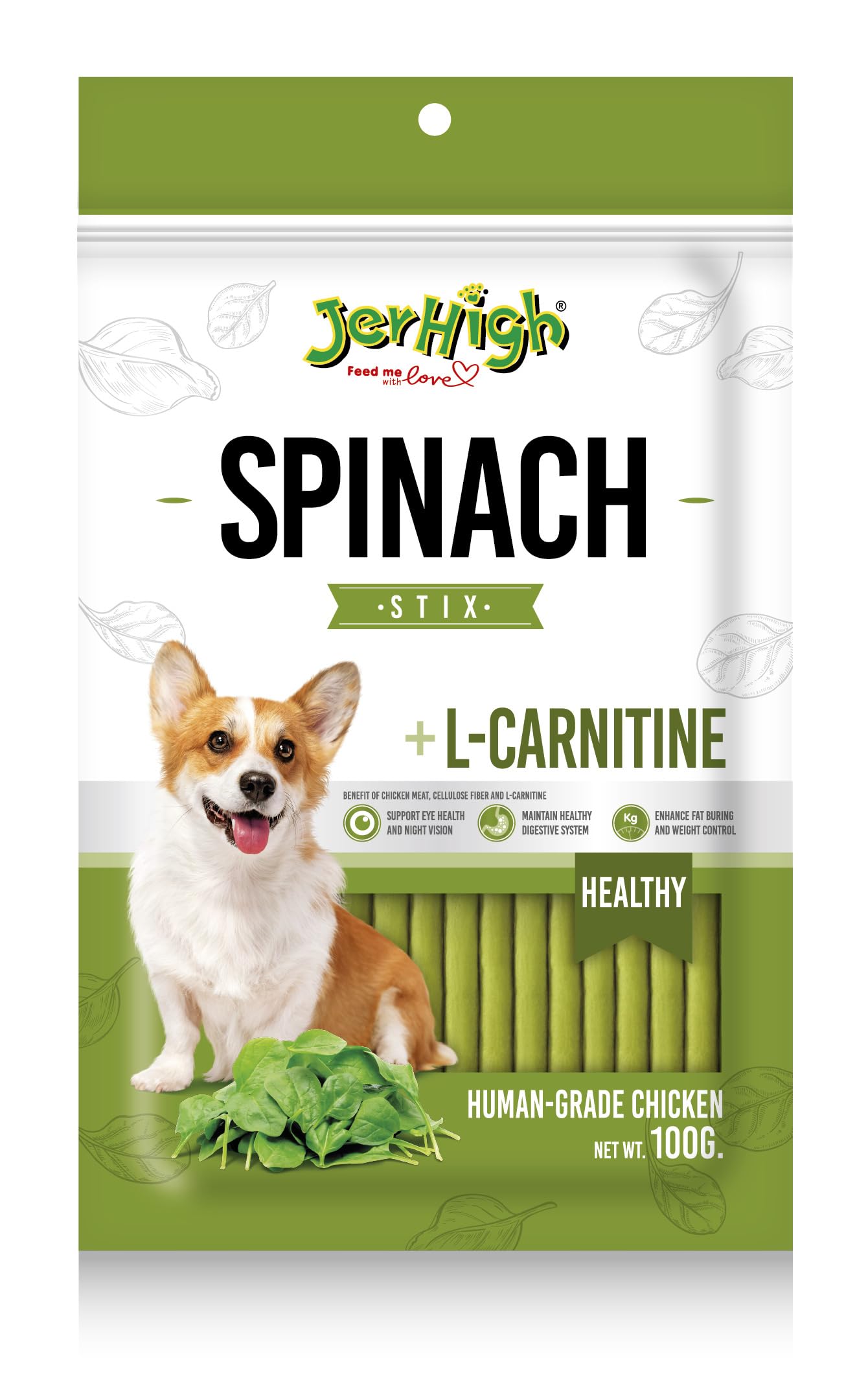 JERHIGH Spinach Stick Fully Digestible Dog Treats for All Life Stages, 100g - Pack of 2 - Sold by SNIFF N LICKS (B0CT3JF9H4) Amazon Price History, Amazon Price Tracker