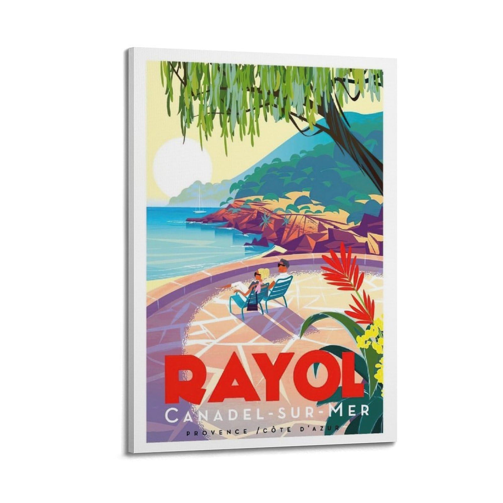 DLJGDS Vintage Travel Poster Rayol-sur-mer Canada Decorative Painting Canvas Wall Posters And Modern Family Bedroom Decor 24x36inch(60x90cm)