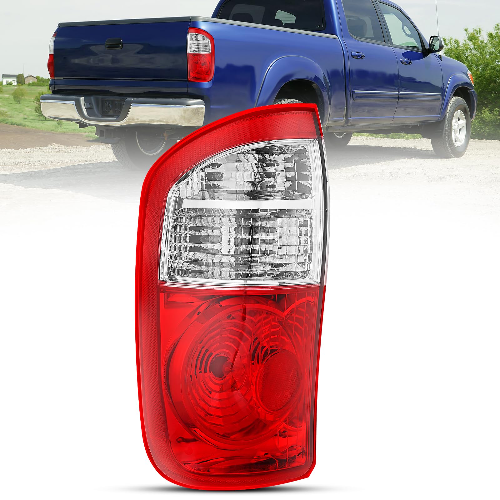 Nilight Taillight Assembly Compatible with 2004 2005 2006 Toyota Tundra 4 Door Double Cab and Crew Cab Tail Light OE Style Rear Lamp Replacement
