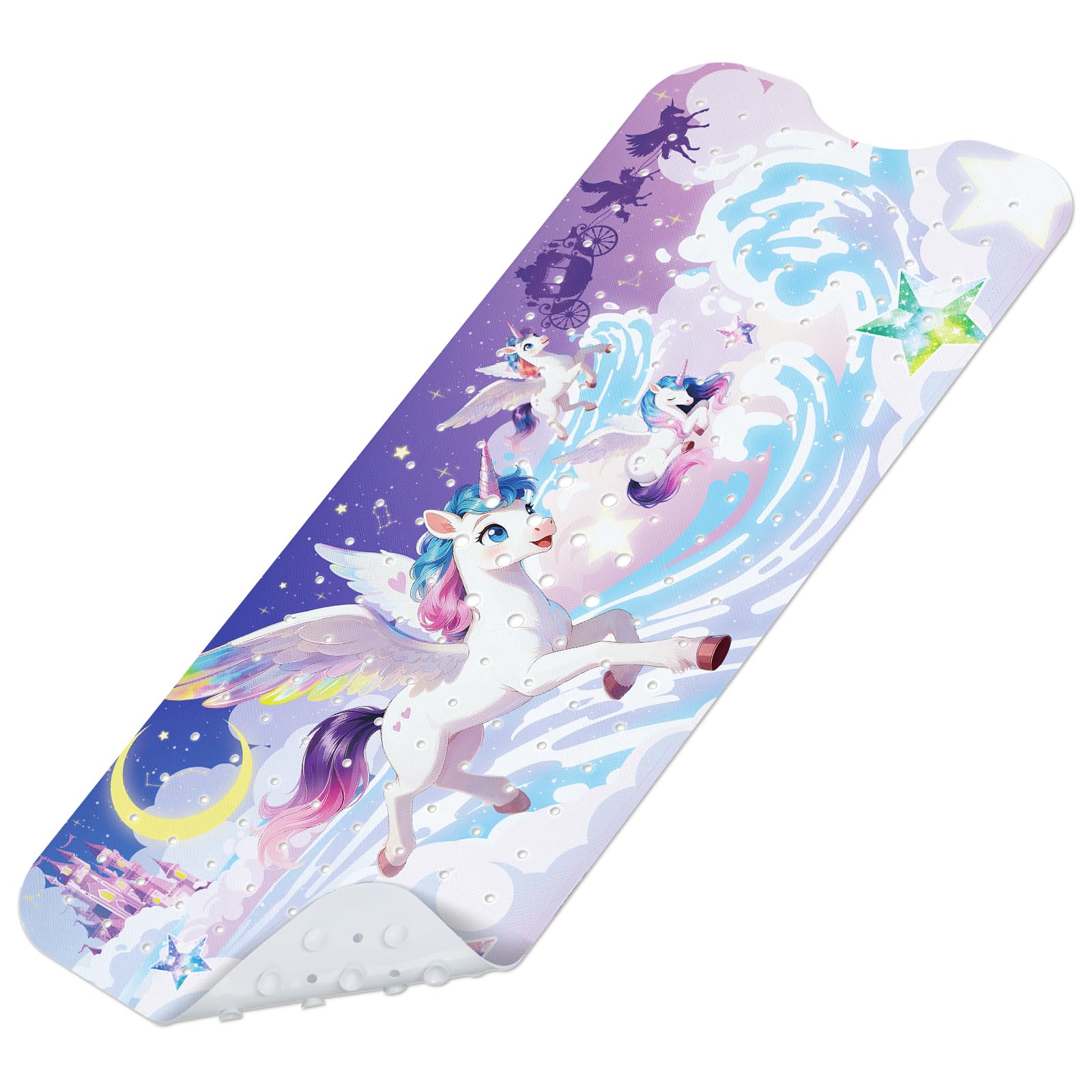Tappeto Tappetino Doccia Antiscivolo Vasca Antiscivolo da Doccia Bagno per Bambino Bambini 100x40cm, con 200 Ventose, Senza BPA e Lavabile in Lavatrice - Unicorno