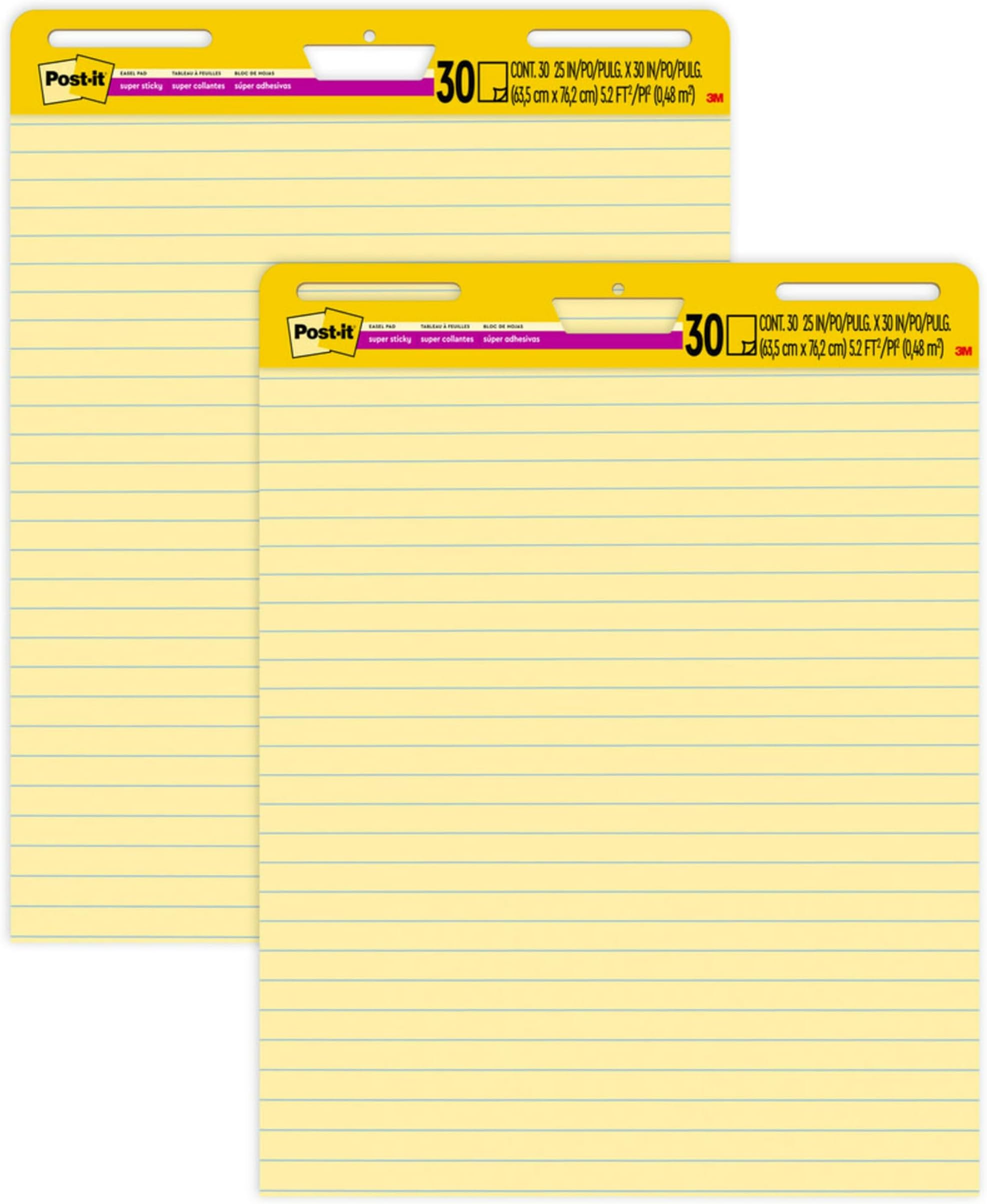 Postit Super Sticky Easel Pad, 25 in x 30 in Sheets
