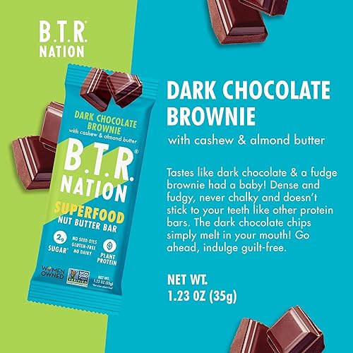 Miniatura 3 de B.T.R. Bar Superfood - Barras de proteína cetogénica, proteína vegana a base de plantas, alimentos bajos en carbohidratos, bajos en calorías, sin