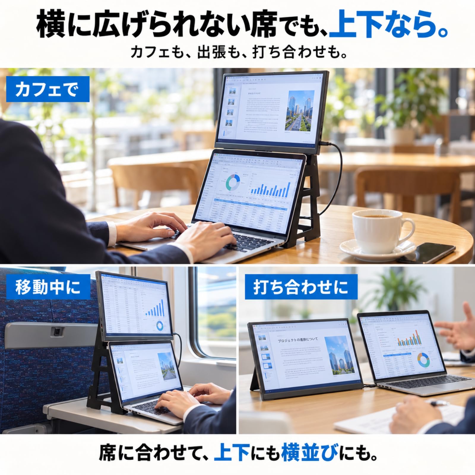 Amazon.co.jp: 【縦に配置】モバイルモニター 14インチ 持ち運び