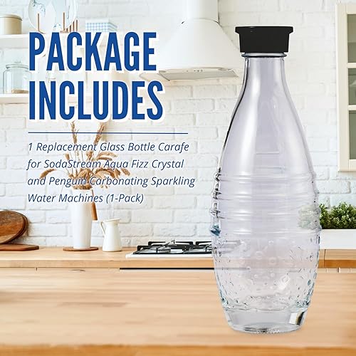 Miniatura 5 de La botella de carbonatación de vidrio se adapta a máquinas de agua con gas SodaStream Aqua Fizz, Crystal y Penguin, no para máquinas de botellas de
