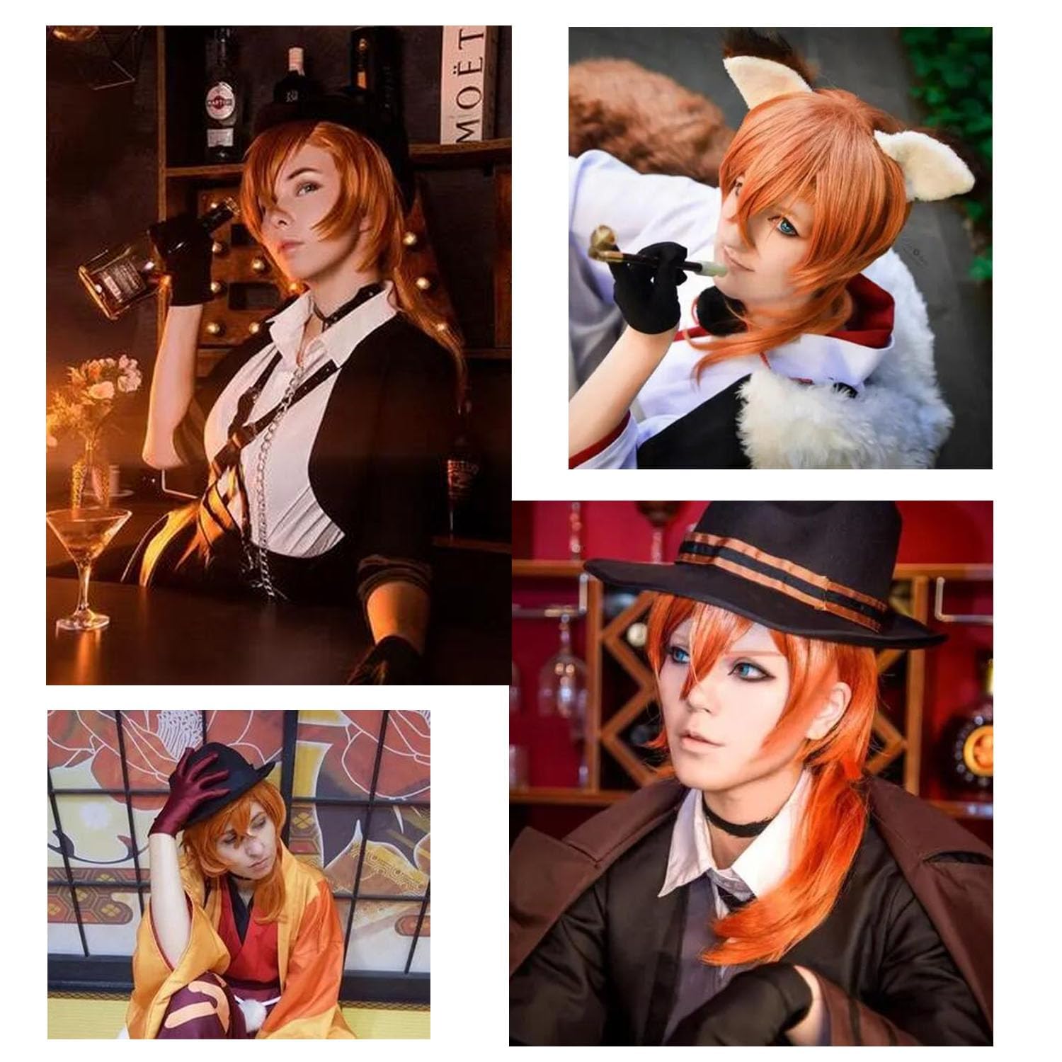 KiyaCos Cosplay Wig Crimson Long Dark Red Women Men Anime Show Party Halloween Synthetic Hair Wigs