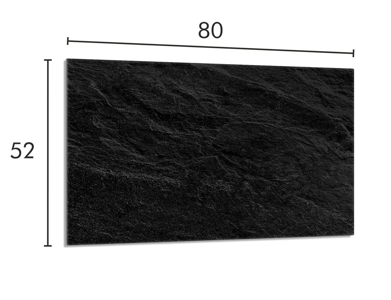 QTA Copri Piano Cottura In Vetro Temperato 80x52 Cm – Universale Per Induzione E Vetroceramica, Paraspruzzi, Tagliere, Sottopentola, Nero