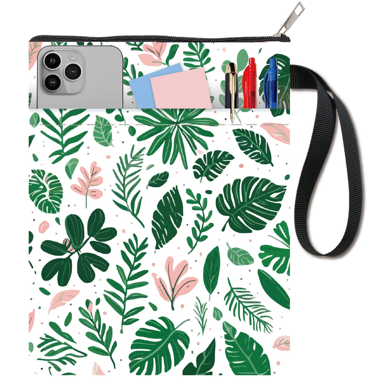 CRASPIRE Leaf Book Covers Tropical leaves Book Sleeve Plant Book Protector for Paperbacks Washable Fabric Cloth Book Cover with Zipper and Extra Sleeve Pocket for Book Lovers Classmate Gifts