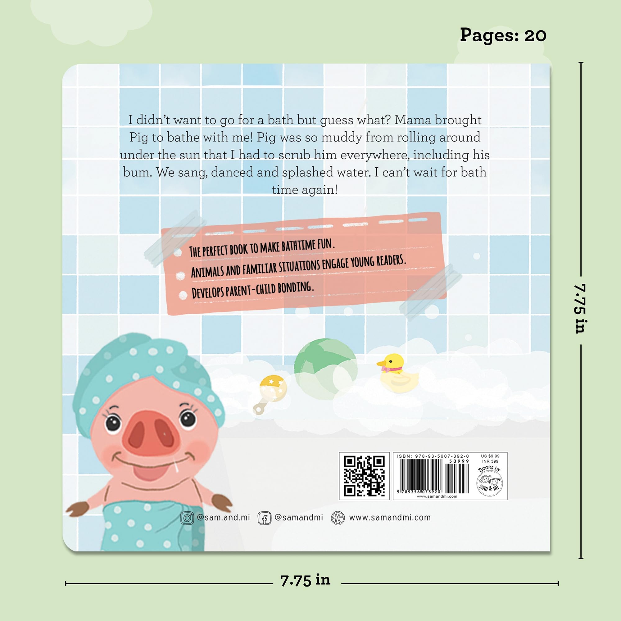 The Pig Who Came to Bathe: Board Book for Babies to Make Bath Time Fun by SAM & MI | Short Story Book on Toddlers' Daily Routine to Encourage Parent-Child Bonding | Up to 4 Years 2