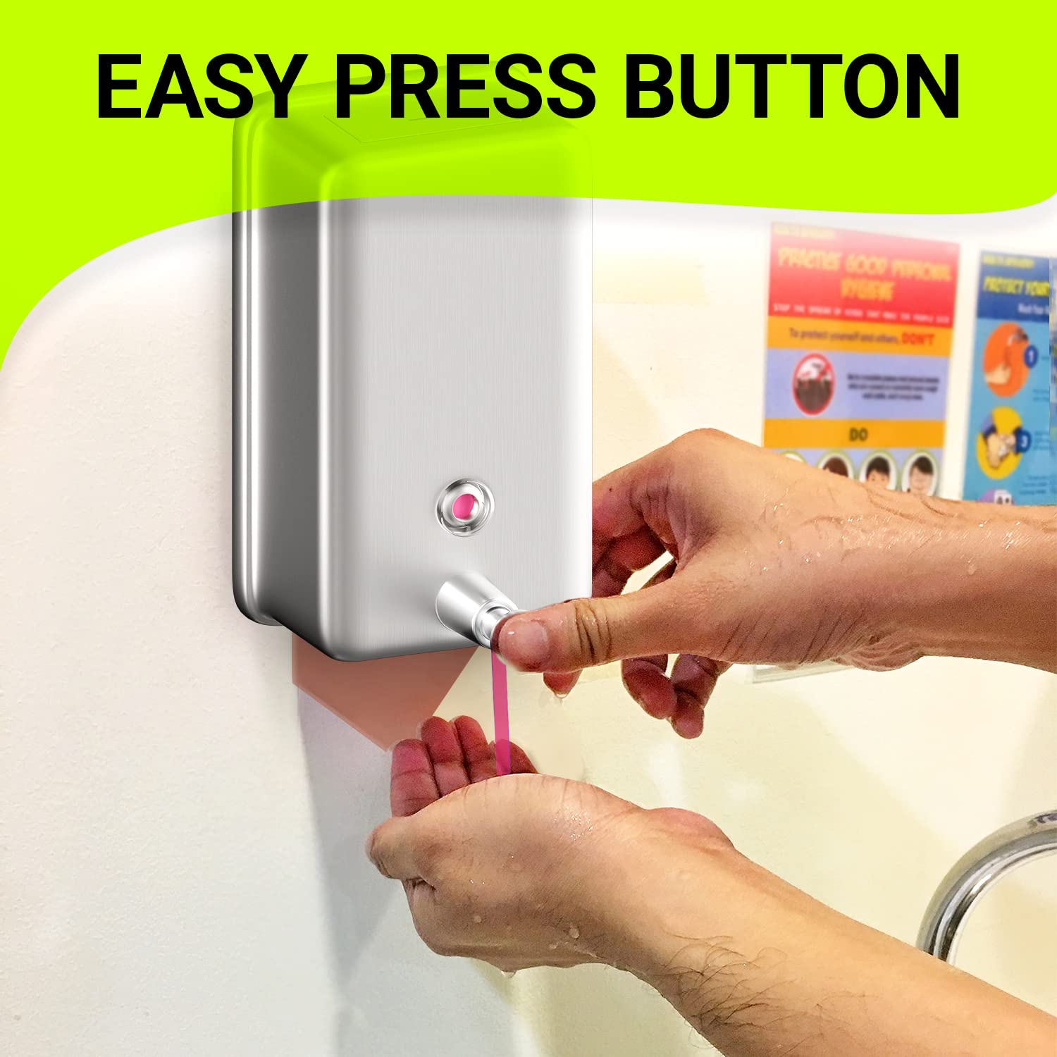 Commercial Hand Sanitizer and Soap Dispenser Wall Mount Wall Soap Dispenser for Bathrooms at Home Office Commercial Residential Moder Commercial Soap Dispenser Anti Rust