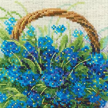 Amazon | RIOLIS - Forget Me Nots in a Basket 2170、クロスステッチ