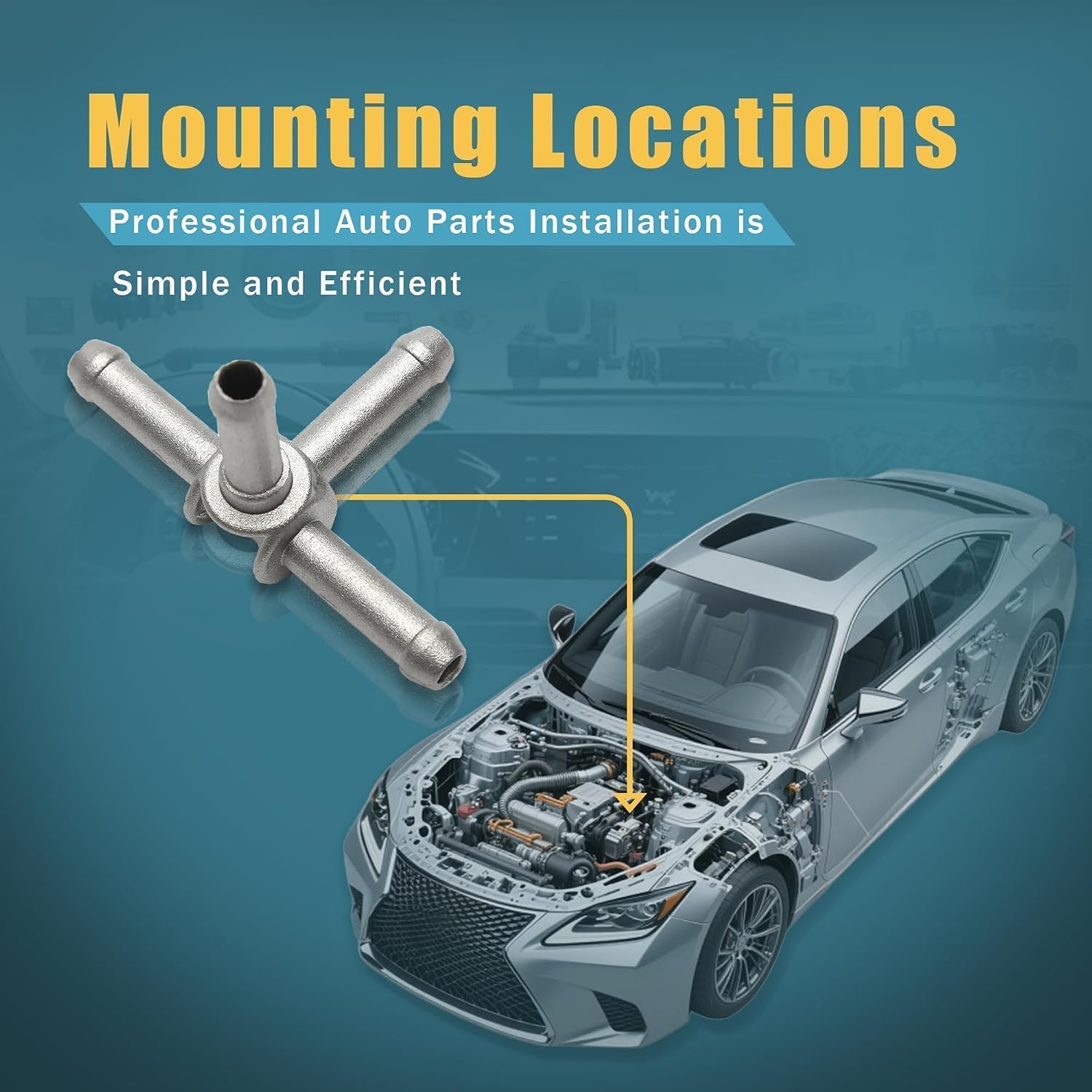 6Q0121619 Aluminum Coolant Hose Connector Flange Compatible with Audi A3 / Sportback 2003-2013 VW Golf Jetta Caddy Touran 2003-2015 Seat Skoda 2004-2013