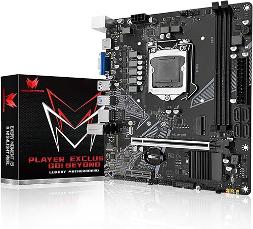SHANGZHAOYUAN Placa base H511M PRO LGA 1200 para procesadores de la serie 10 y 11 generación (Micro ATX, DDR4 de doble canal, SATA 6Gbpss, USB 3.0,