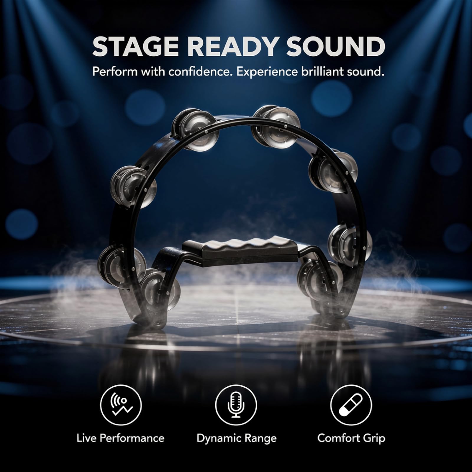 Lot de 6 instruments de percussion, 2 tambourins demi-lune à jingles métalliques, 1 paire de maracas, 1 paire de shakers en forme d'œuf, pour adultes, participants, fêtes, répétitions, sessions