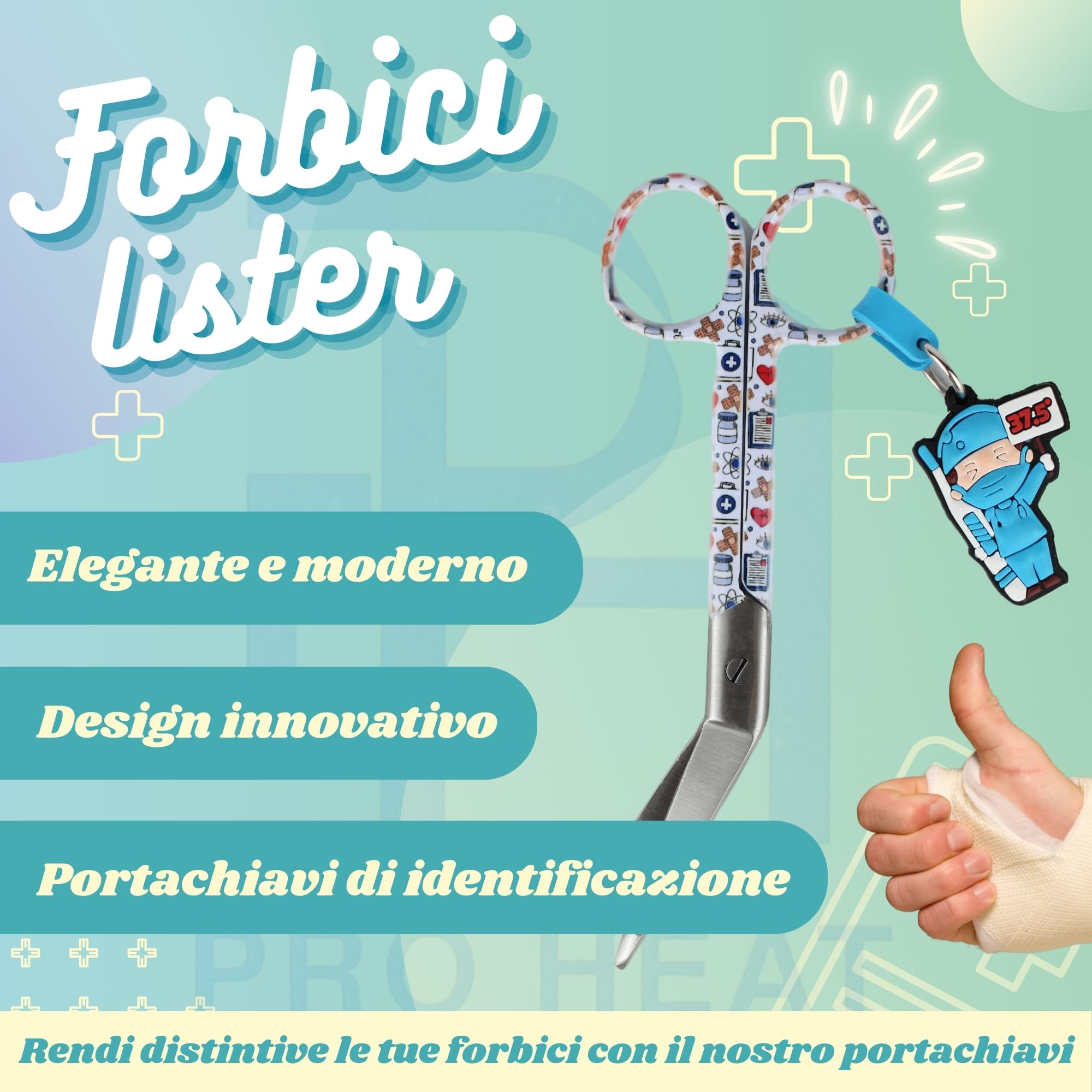 Ph Pro Heat Forbici Infermiere - Forbice Infermiere Professionale Curve per Bendaggio - Accessori Infermieristica.