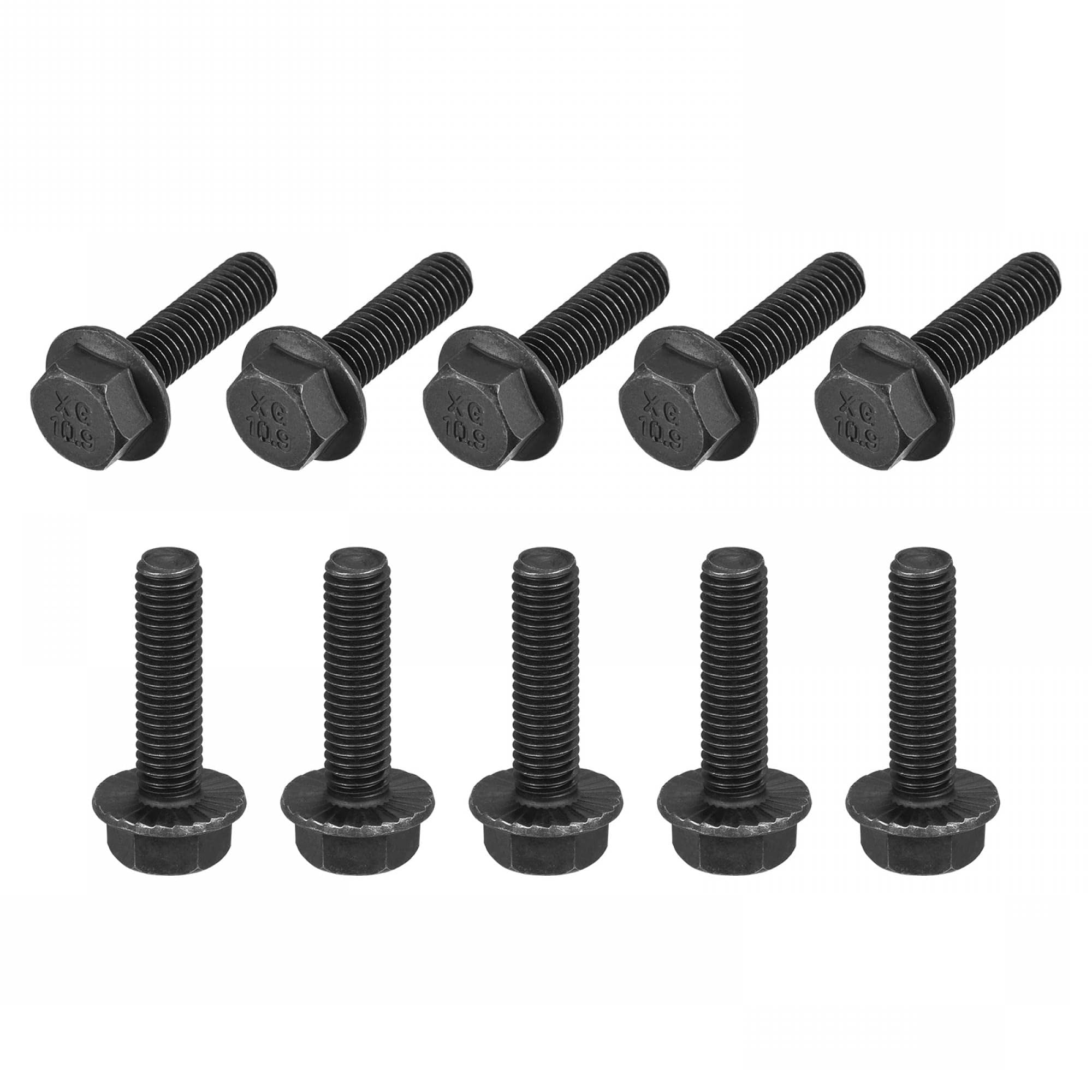 TA-VIGOR M8-1.25 x 25mm Hex Head Serrated Flange Bolts, 10.9 Grade Carbon Steel Flanged Hex Bolts