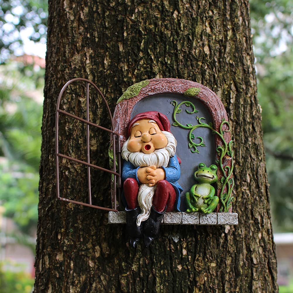 Feengarten-Deko-Set | 7-teilig Aus Kunstharz, Mit Feentür, Fenstern & Elfen – Für Baum & Garten