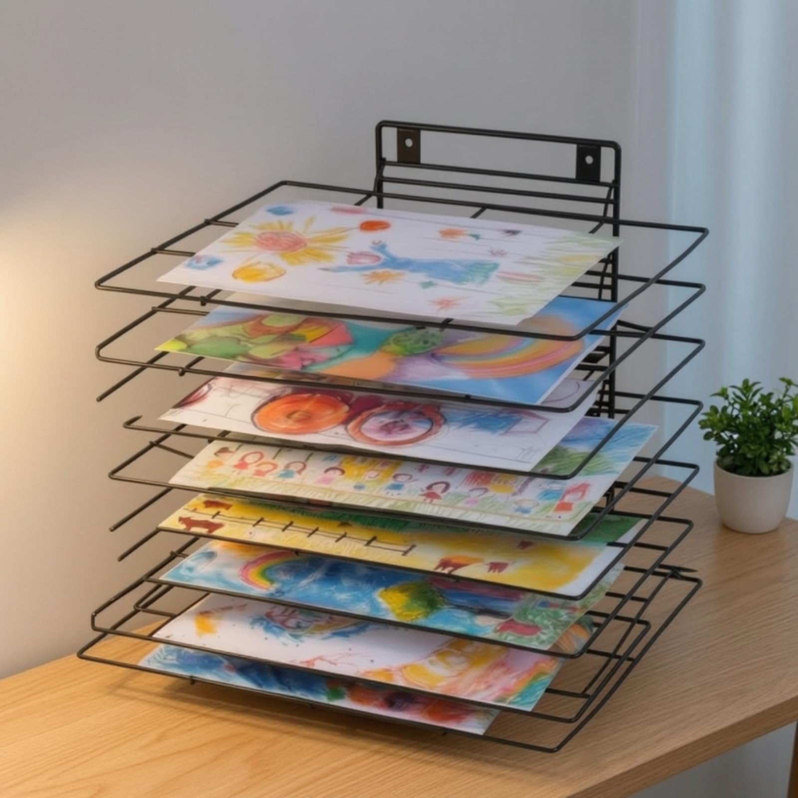 Sharplace Kunst Trockenregal Papier Trockengestell Ablage Regal Halter für Aquarellpapier Und Skizzenpapier Flaches Trocknen Ohne Verziehen mit Eisenrahmen für Klassenzimmer Atelier Heimwerkerbereich
