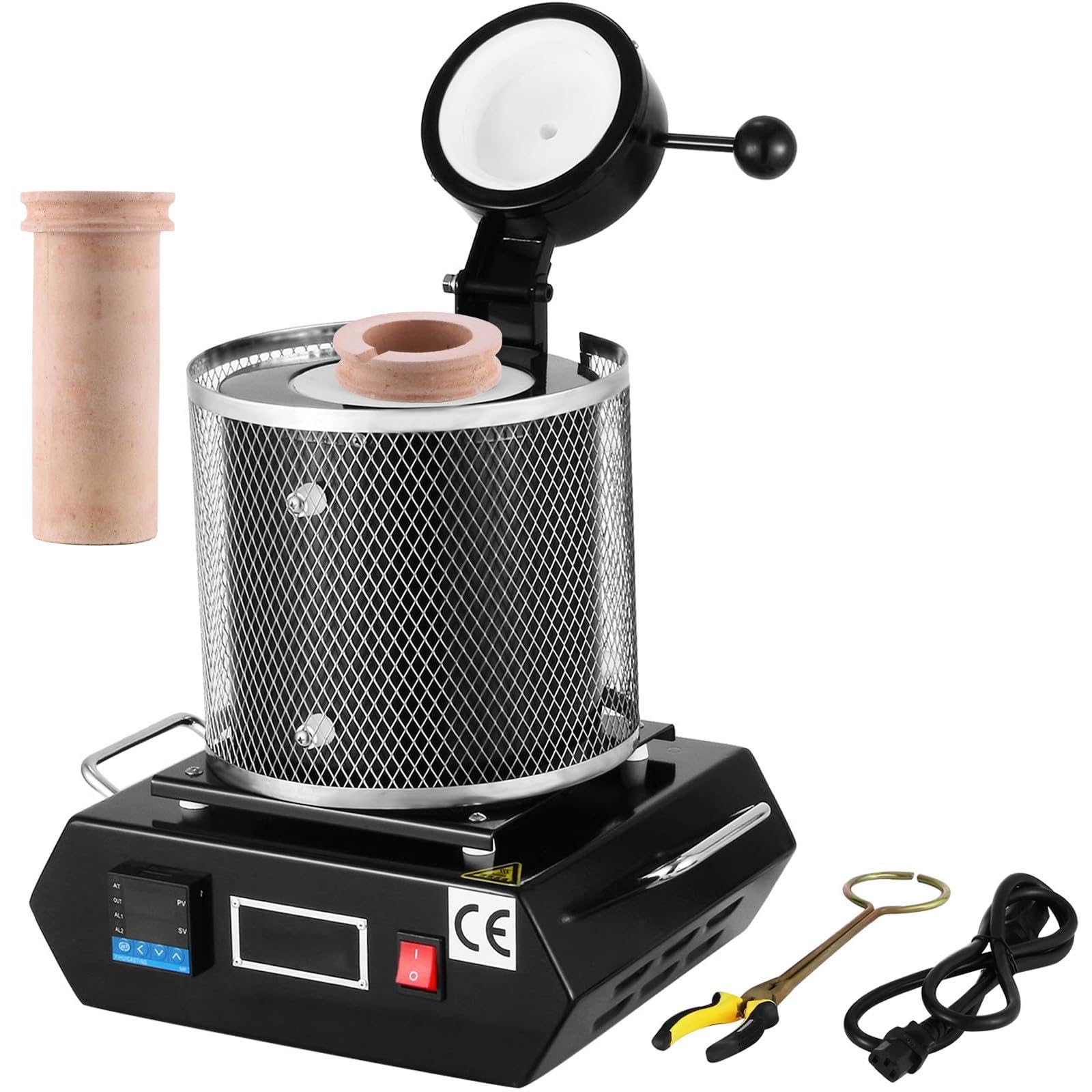 VEVOR Schmelzofen 3 kg Keramiktiegel, Digitaler PID, 1150 °C