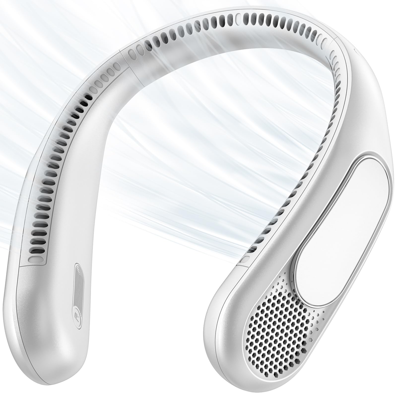 anysun Ventilatore da Collo, Ventilatore Portatile con 66 Uscite d'Aria, Flusso d’Aria a 360°, 4 Velocità, 6000mAh Ricaricabile USB, Ventaglio Mani Libere Leggero e Confortevole per Ufficio, Viaggio