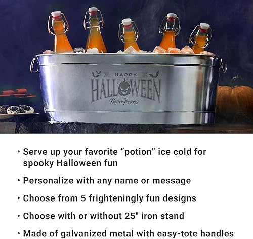 Miniatura 11 de Let's Make Memories Tina personalizada para bebidas – Cuenco de dulces con soporte para dulce o truco – Decoración de fiesta de Halloween – Trick or