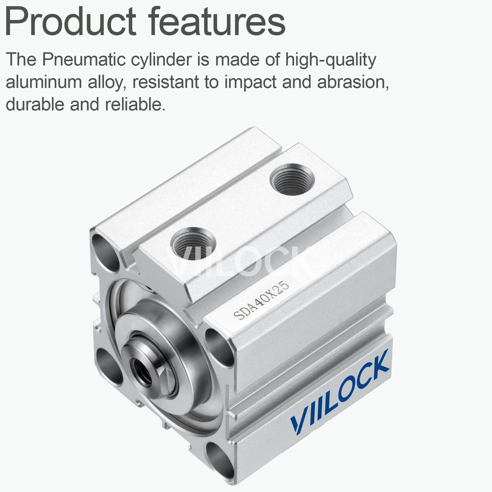 SDA40x25 Thin Air Cylinder 40mm Bore 25mm Stroke Double Acting — Amazon image 2