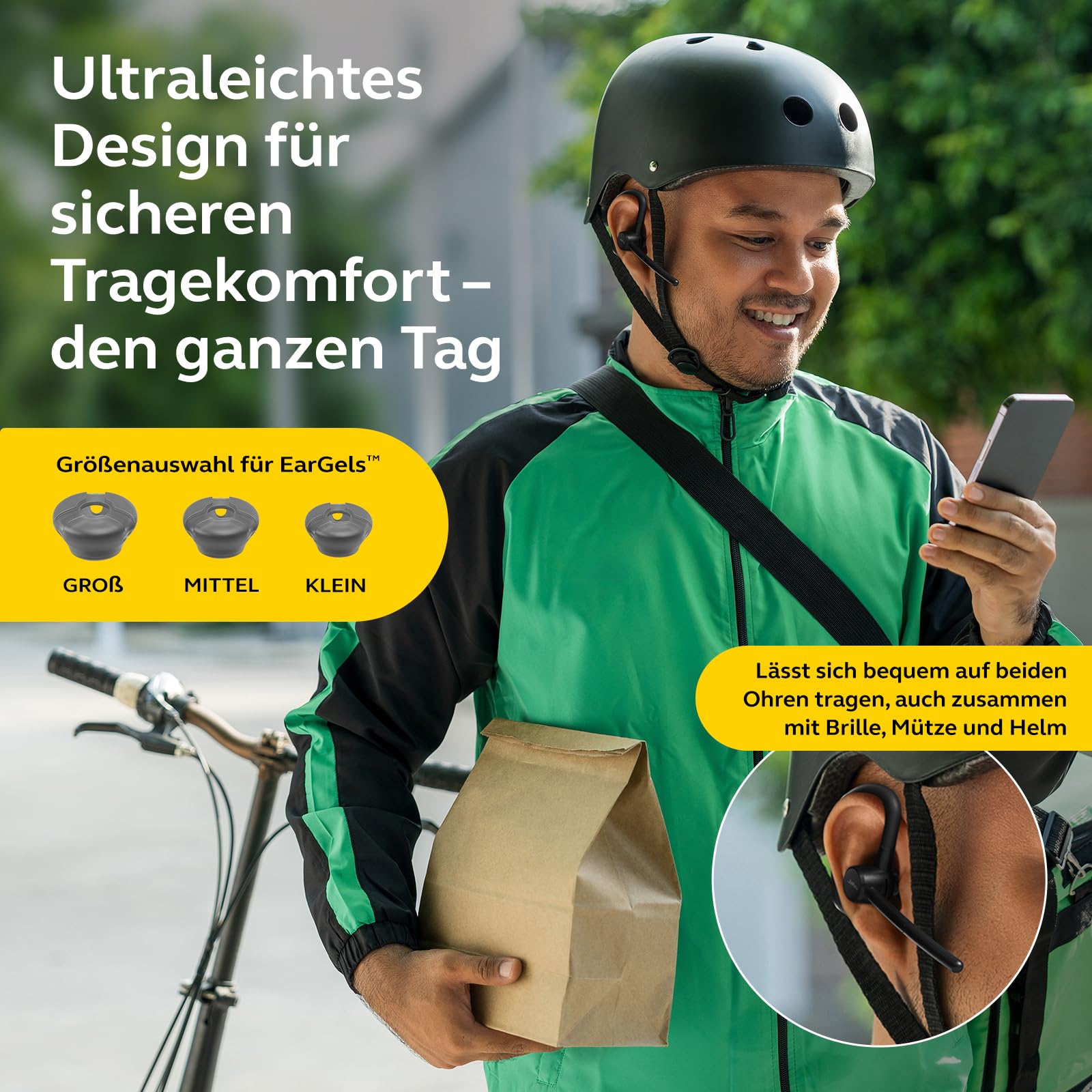 Jabra Perform Go 4 Mono Bluetooth Headset, Einohr-Wireless-Headset mit Dual-Mikrofon Geräuschunterdrückung, 11 Stunden Sprechzeit, Bluetooth 5.3 Multipoint, IP54, USB-C Laden, Austauschbarer Akku