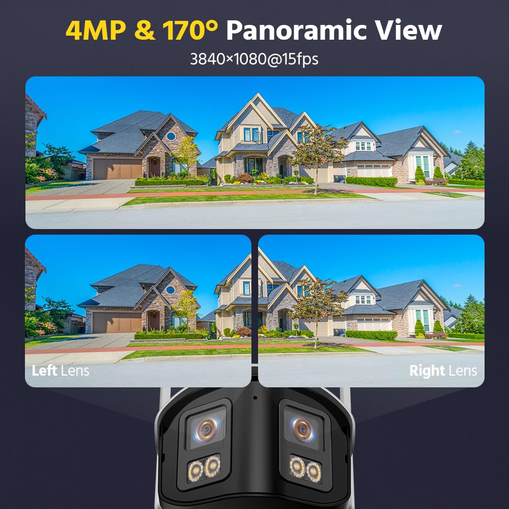 ANNKE Kamera monitorująca 4 MP WLAN, zestaw zewnętrzny, 16 CH 4K NVR z dyskiem twardym 4 TB, 6 x 4 MP, szerokokątny kąt 170°, 5 GHz/2,4 GHz Wi-Fi, podwójna widoczność w nocy, wykrywanie ruchu